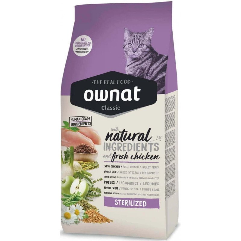 croquettes ownat classic sterilized pour chat adulte sterilise 4kg